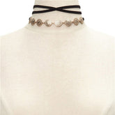 Kaamastra Bohemian Wrap Around Coin Choker Necklace